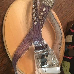 Light purple leather belt